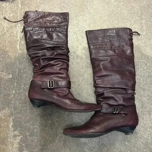 Rudsak purple leather knee high kitten heels pointy  toe shoes